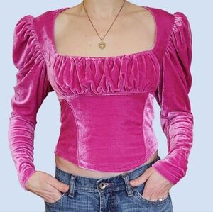 Free People Hold Me Velvet Top. Size S. EUC